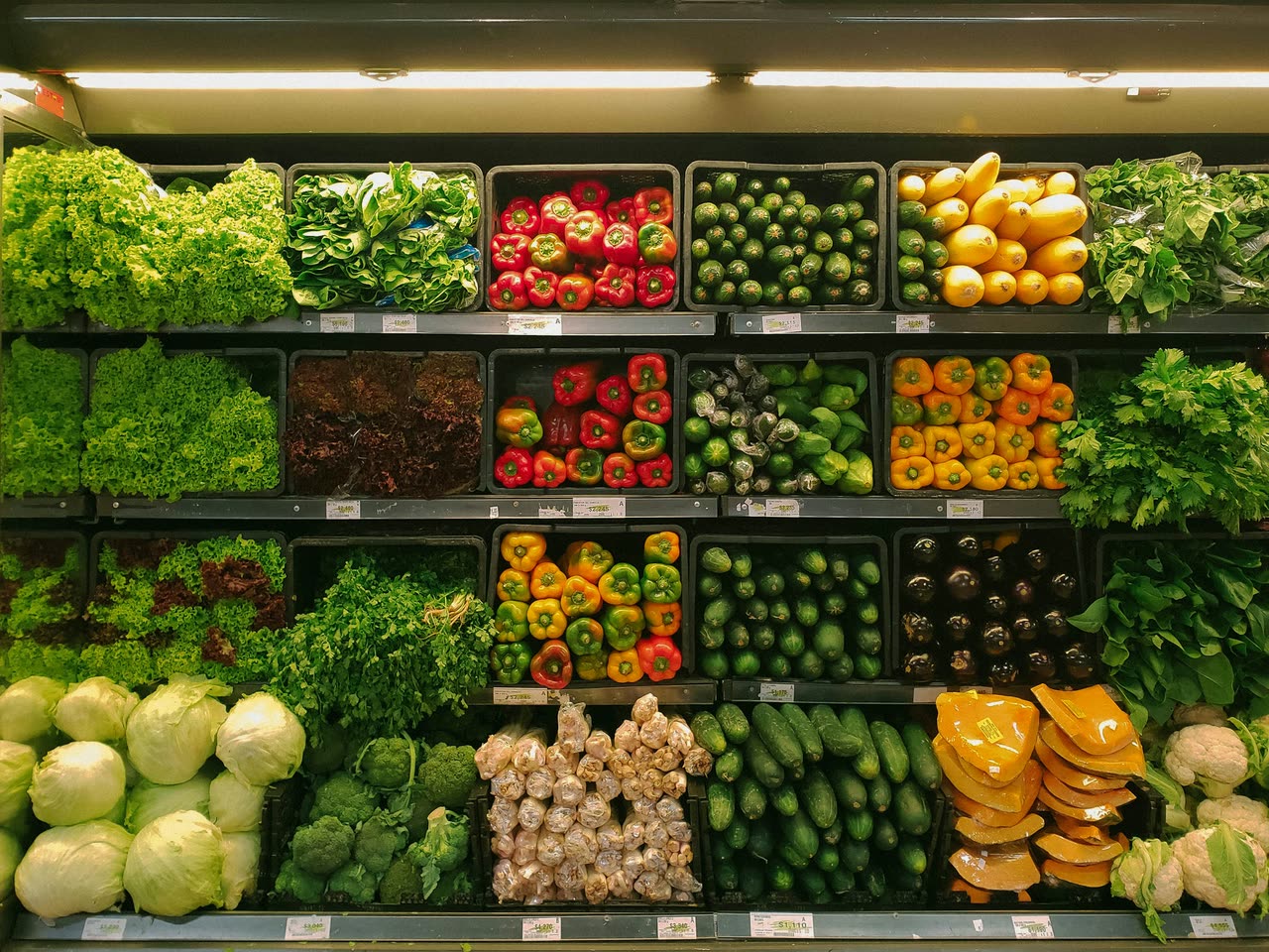 Fresh produce at a farmers market