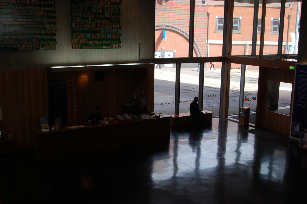 Quiet contemporary art gallery interior